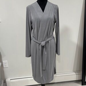 Donna Karan Gray Belted Duster size M